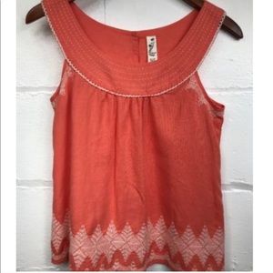 Anthropologie Floreat tank top peach
